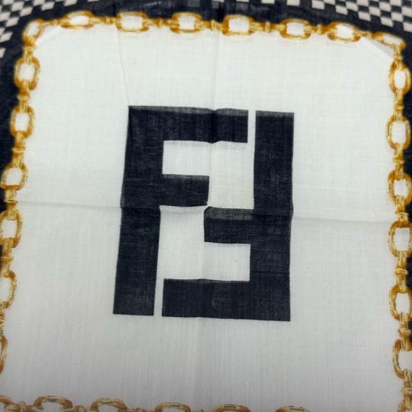 Vintage RARE FENDI FF Logo Name Monogram Handkerchief, handkerchief scarf. - Picture 3 of 3